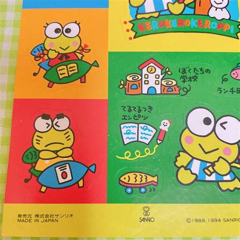 Vintage Sanrio Keroppi Sticker Sheet Sanrio Characters Kerokero Keroppi ...