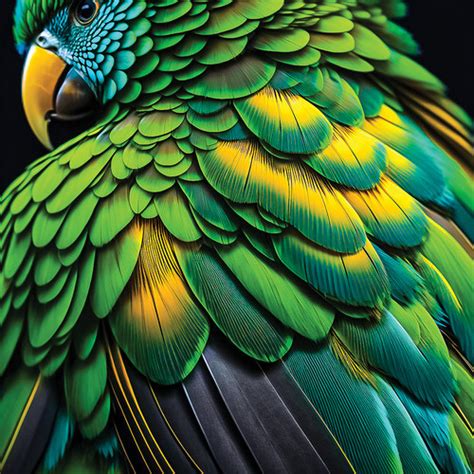 Gorgeous Great Green Macaw Feather (Combo) | Kuso Prints