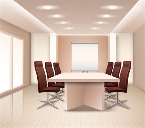 Free Vector | Realistic Meeting Room Interior