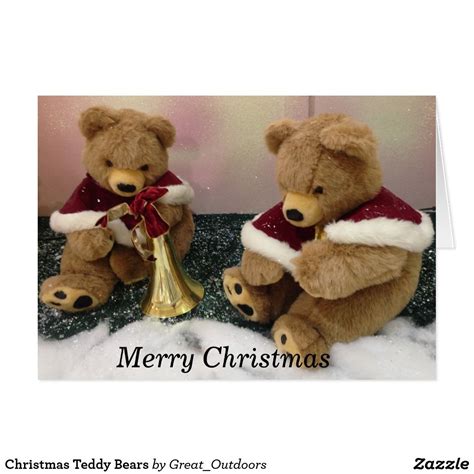 Christmas Teddy Bears Holiday Card | Zazzle.com | Christmas teddy bear, Teddy bear, Bear card