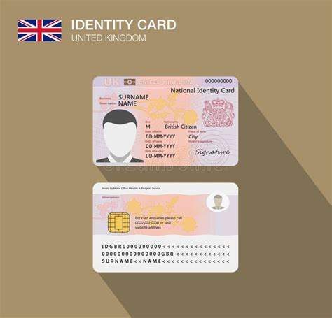 United Kingdom National Identity Card. Front and Back View Stock Vector ...