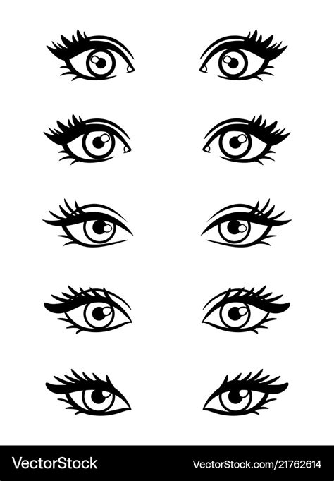 Cartoon character female eyes Royalty Free Vector Image