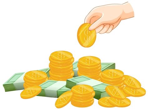 Free Vector | Hand taking a coin from money pile