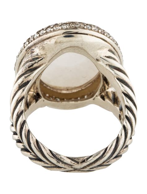 David Yurman White Agate & Diamond Signature Ring - Rings - DVY43454 ...