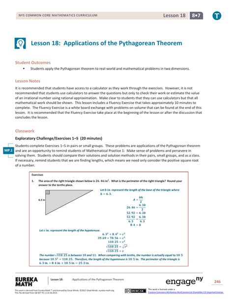 Lesson 18: Applications of the Pythagorean Theorem