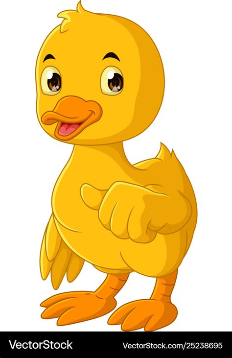 Cartoon yellow duck mascot Royalty Free Vector Image