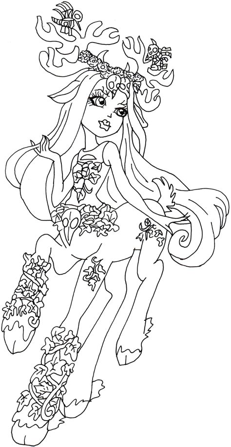 Free Printable Monster High Coloring Pages: Fawntine Fallowheart Monster High Coloring Page