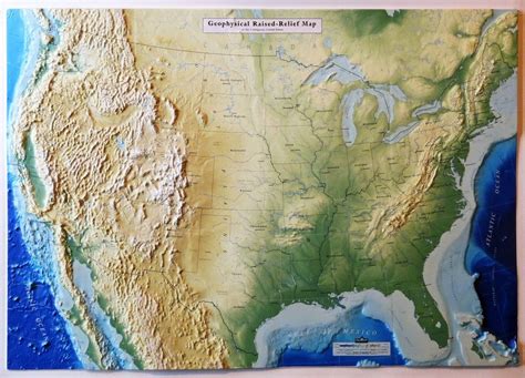 Raised relief map of the USA | Relief map, Map, Usa map