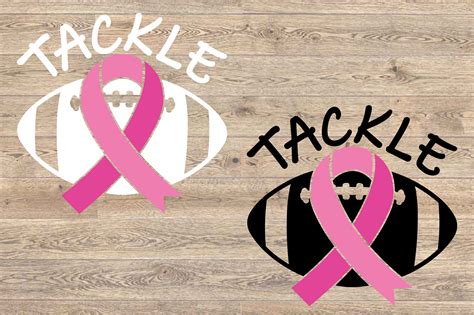 Tackle Breast Cancer Football Svg Awareness ribbon 1556s By HamHamArt ...