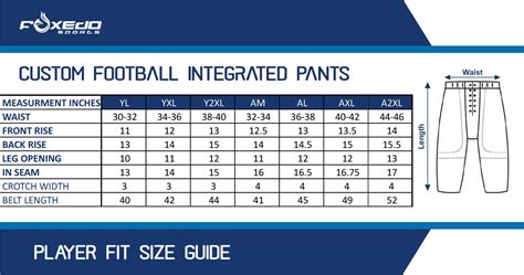 Perfect Fit Size Chart and Patterns by Foxedo Sports