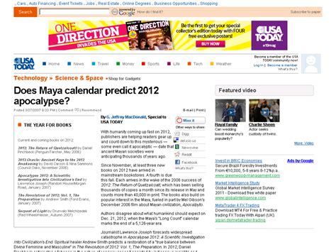 Does Maya calendar predict 2012 apocalypse? - USATODAY.com