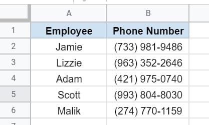 How to Format Phone Numbers in Google Sheets - ModernSchoolBus.com