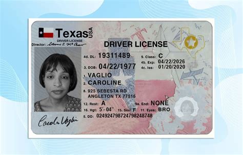 Texas Drivers License Template