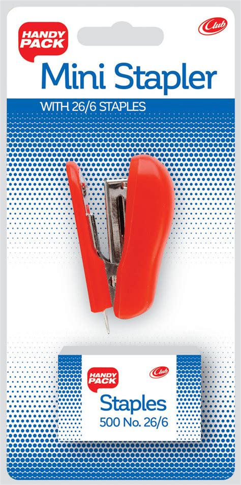 Mini Stapler with 26/6 Staples Assorted