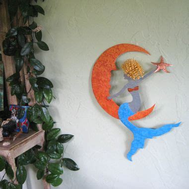 Handmade Metal Wall Art Sculpture Of Mermaid, Metal Wall Decor, Mermaid Hanging Wall Art, by ...