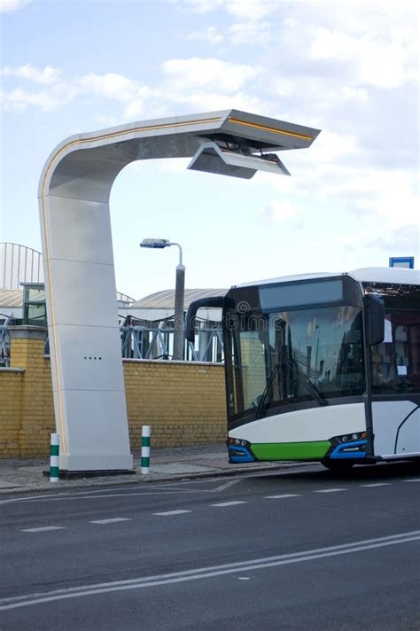 Electric Bus at a Charging Station. Stock Image - Image of electricity ...