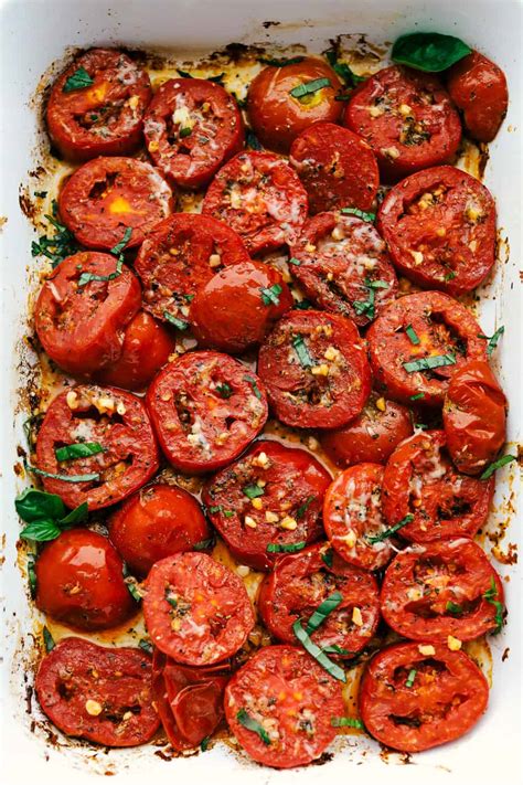 Parmesan Garlic Roasted Tomatoes - Varsha's Recipes