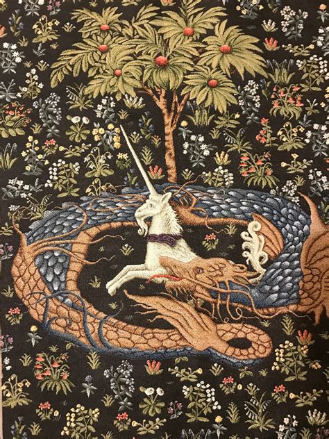 Medieval Tapestry Wall Hanging Unicorn in Captivity Captured | Etsy