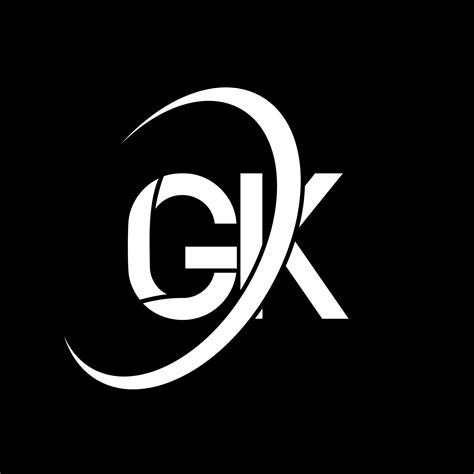 logotipo de g.k. diseño g.k. letra gk blanca. diseño del logotipo de la ...