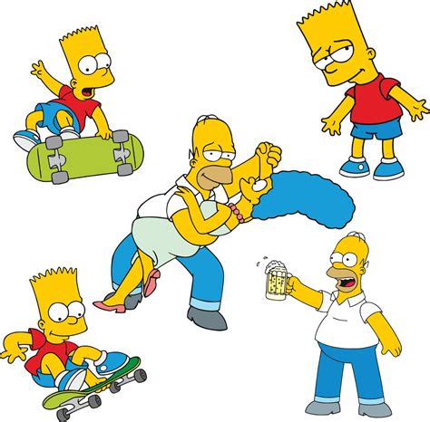 simpsons springfield cartoon collectibles sticker vector 6156838 Vector ...