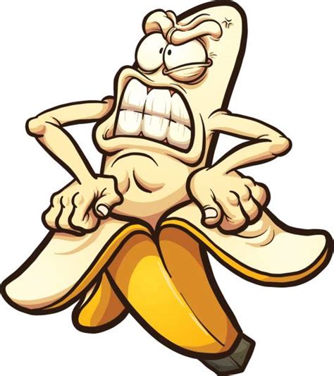 Vector Cartoon Character Angry Banana Illustrations, Royalty-Free ...