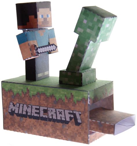 Steve vs Creeper Papercraft (Minecraft Machine)