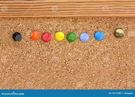 Drawing Pins in a Cork Pinboard Stock Image - Image of drawing, pins: 19273589