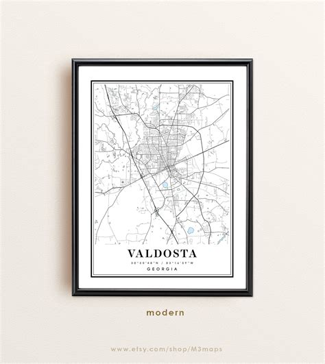 Valdosta Georgia Map Valdosta GA Map Valdosta City Map - Etsy