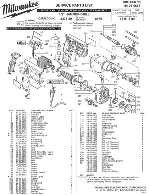 Milwaukee 5378-20 897e Parts - 1/2" Hammer-Drill - Milwaukee Hammer ...