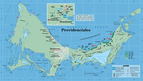 Large detailed tourist map of Providenciales Island, Turks and Caicos Islands. Providenciales ...