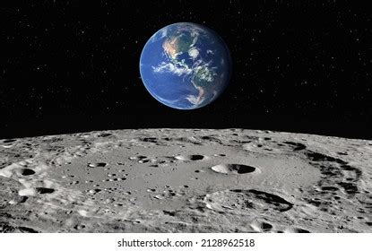 Earth Seen Surface Moon Elements This Stock Photo 2128962518 | Shutterstock