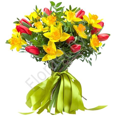 Daffodils And Tulips Bouquet