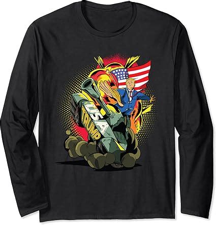 Amazon.com: Funny Trump Epic Battle Tank Donald Trump 2020 Election Long Sleeve T-Shirt ...