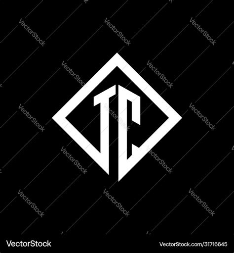 Tc logo monogram with square rotate style design Vector Image