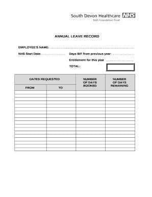 Leave Card Format For Employees