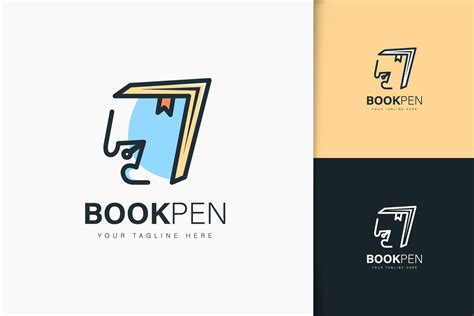 Book pen logo design linear style 7741130 Vector Art at Vecteezy