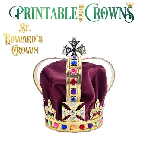 St Edwards Crown Template PRINTABLE 3D Crown Replica Crown Printable Coronation Crown King ...