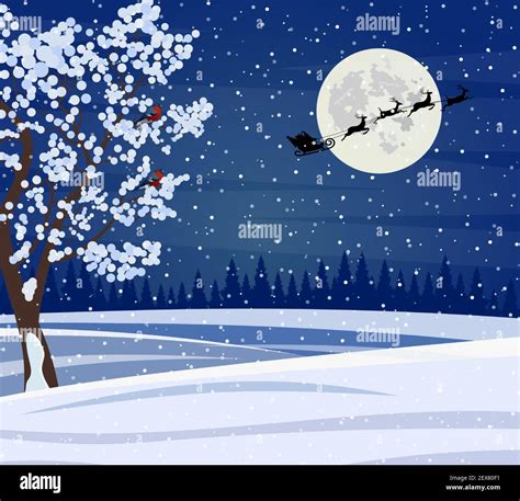 Christmas landscape at night Stock Vector Image & Art - Alamy