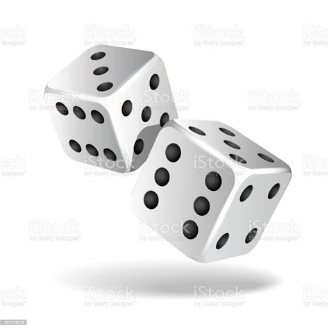 Two White Falling Dice Isolated On White Stock Illustration - Download Image Now - Dice ...