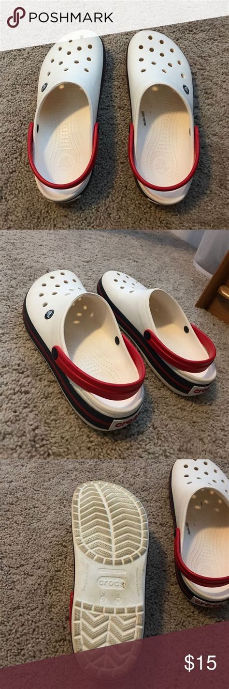 red white and blue crocs worn once CROCS Shoes Slippers | Blue crocs ...