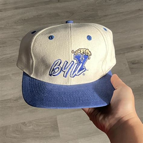 BYU Cougars Vintage 90's Snapback Hat Brigham Young... - Depop