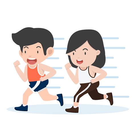 Cartoon style happy couple running 1876817 Vector Art at Vecteezy