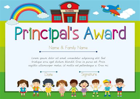 Certificate template for principal's award 445863 Vector Art at Vecteezy