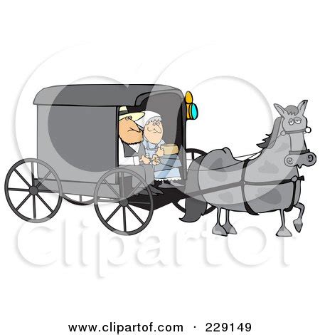 Royalty-Free (RF) Clipart Illustration of a Brown Horse Pulling An ...