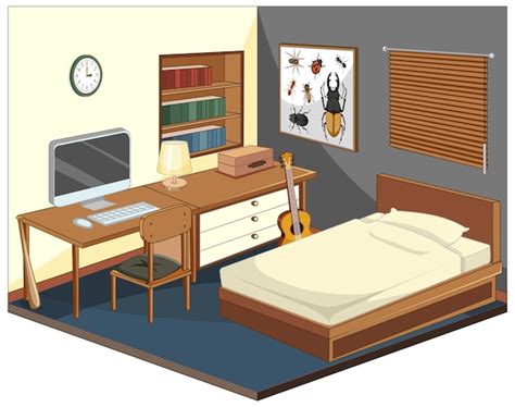 Free Vector | Isometric bedroom with furnitures