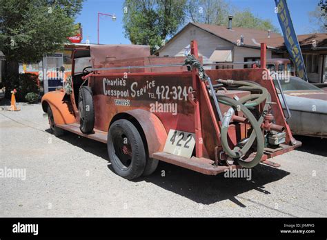 cesspool cleaning truck in seligman on route 66 in arizona usa Stock ...