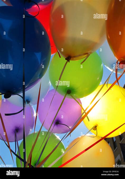 Colorful birthday balloons Stock Photo - Alamy