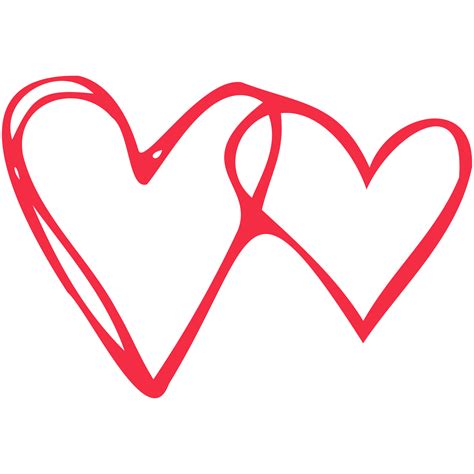 Simple red heart, hand drawn illustration in doodle style. Valentine's ...