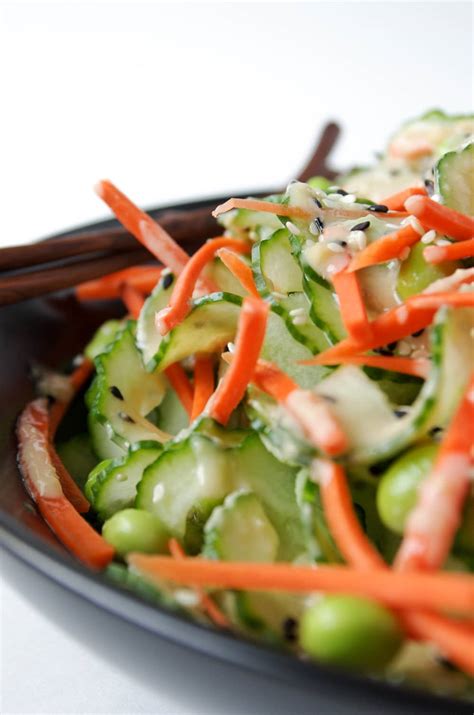 Cucumber Salad with Easy Miso Dressing - The Forked Spoon