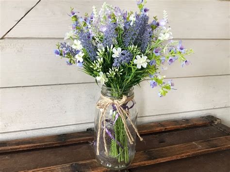 Lavender Bouquetartificial Wildflower for Mason Jarrustic - Etsy